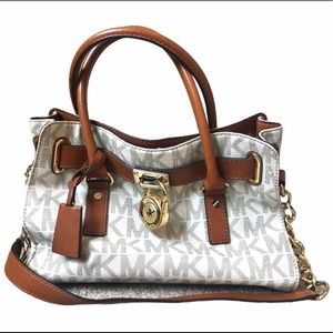 Michael Kors Hamilton White Leather Purse